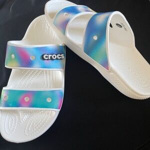 New no box Crocs Classic Sandal Tie Dye Women Size 8 Men 6 Iconic Comfort Slide